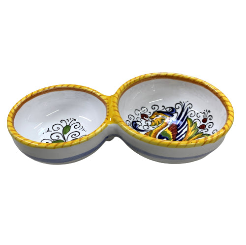 RAFFAELLESCO: Olive Dish Bowl - Relish and Condiments divided bowl [R] - artisticaitalian.com