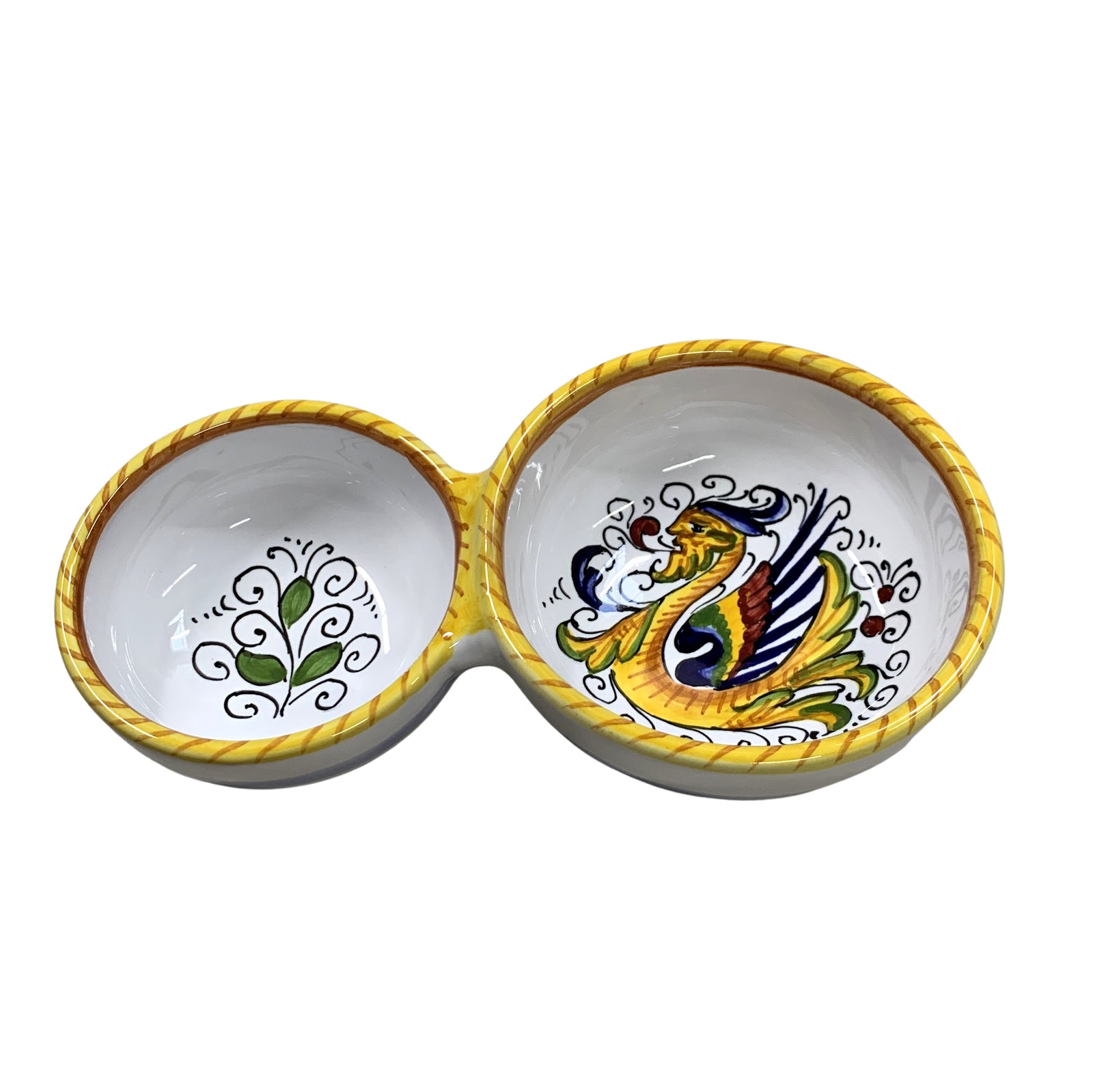 RAFFAELLESCO: Olive Dish Bowl - Relish and Condiments divided bowl [R] - artisticaitalian.com