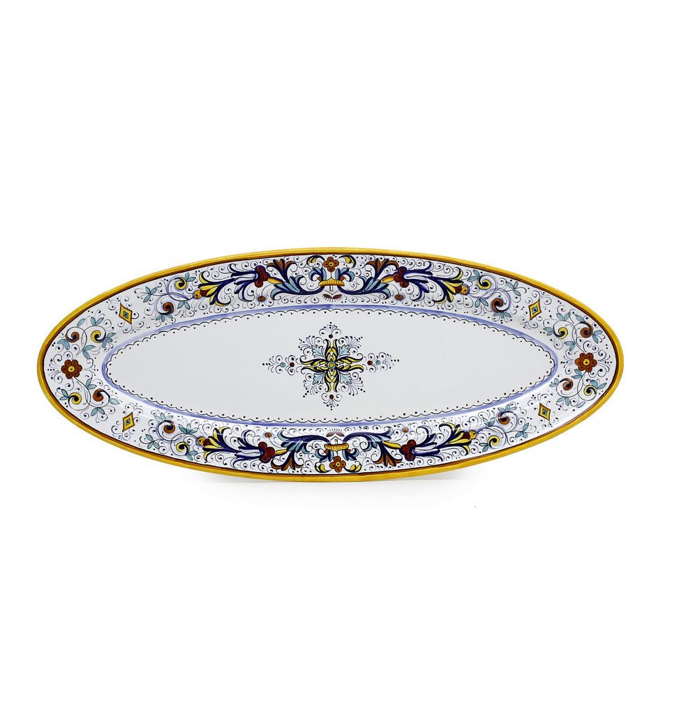 RICCO DERUTA DELUXE: Fish/Hors d'Oeuvres Oval Narrow Platter - artisticaitalian.com