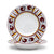 ORVIETO RED ROOSTER: 5 Pieces Dinnerware Place Setting - White Center - artisticaitalian.com