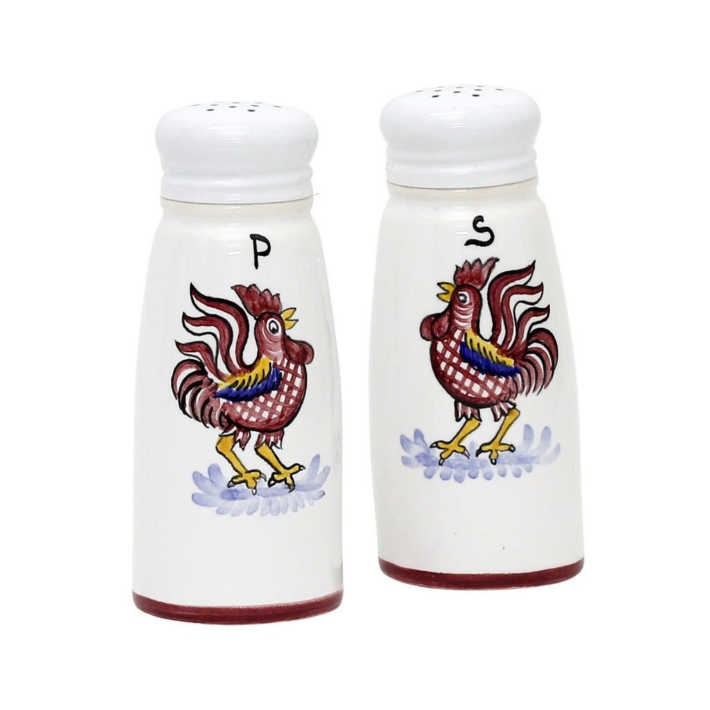 ORVIETO RED ROOSTER: Salt and Pepper Shakers - artisticaitalian.com